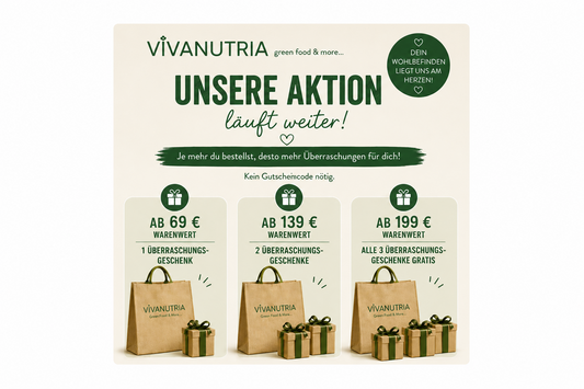 🎁 VivaNutria Ueberraschungsaktion | Gratisgeschenke ab 69 € | Jetzt Gratisgeschenke sichern
