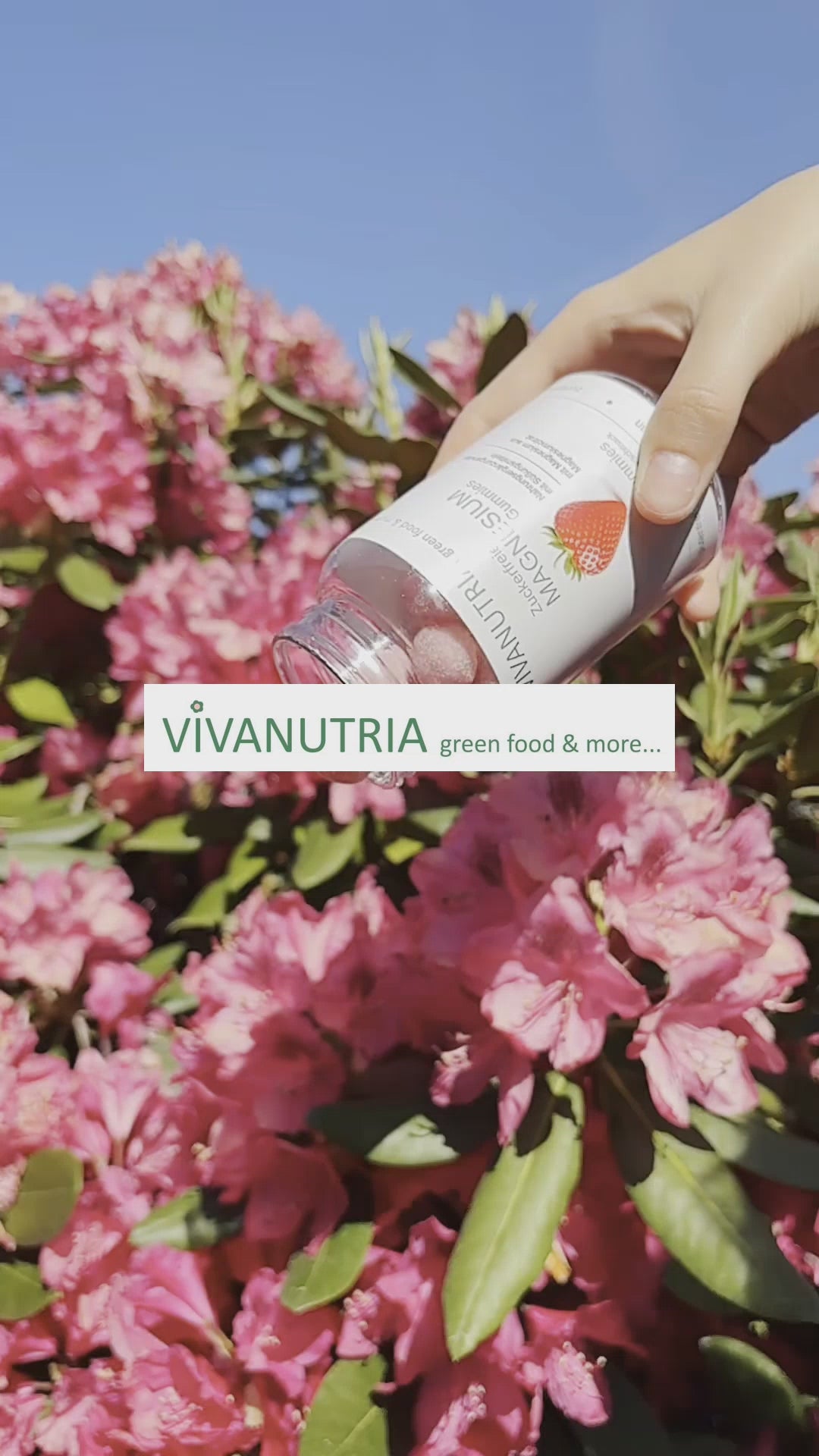 VivaNutria Magnesium Gummies aus Magnesiumcitrat mit Erdbeergeschmack, vegan